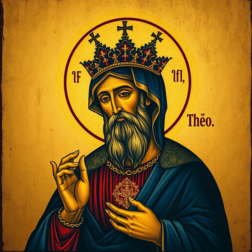 Sacred art generated to accompany a prayer.